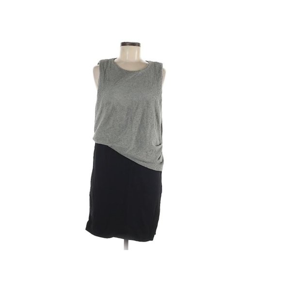 POPPYLARK Solid Black and Grey Casual Dress - Picture 1 of 2